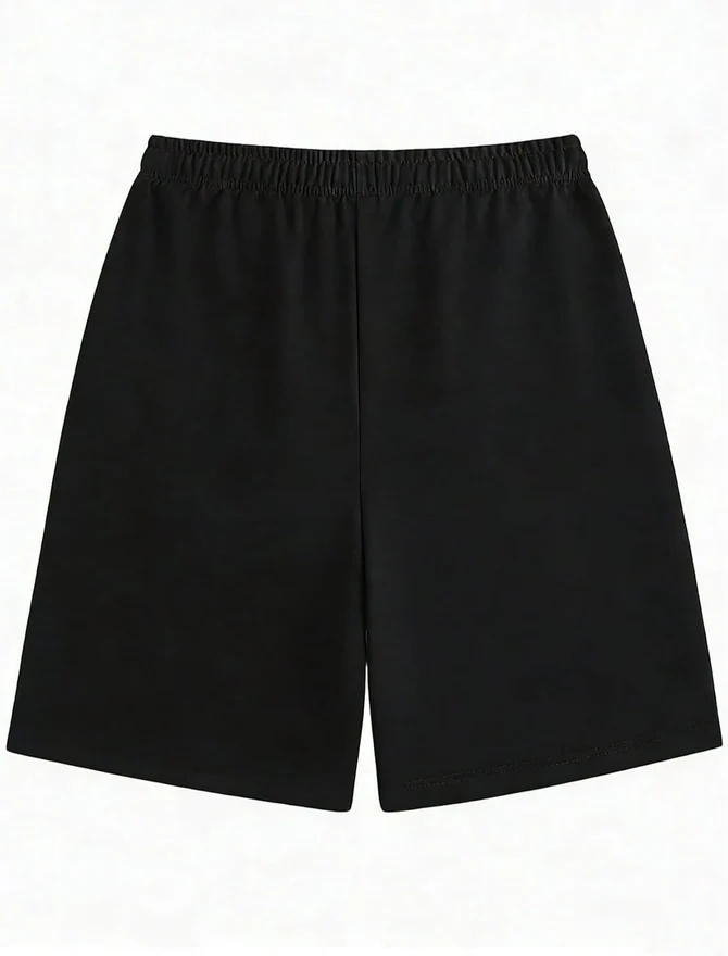Flame Graphic Track Shorts Y2K Elastic Drawstring Waist Workout by OYOANGLE, photograph 3 of 3