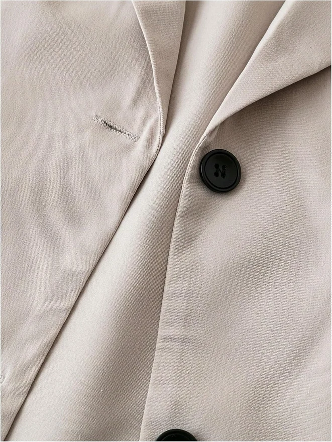 Short Sleeve Cropped Suit Blazer Business Casual Open Front by OYOANGLE, photograph 4 of 4