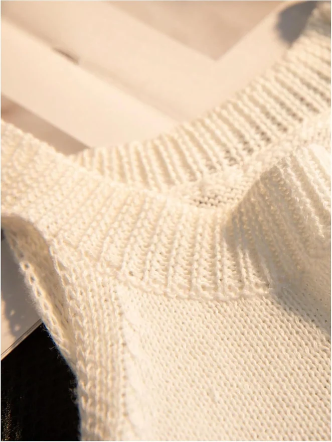 Bunny Halter Sweater Vest Lightweight Cropped Tank Tops by OYOANGLE, photograph 4 of 4