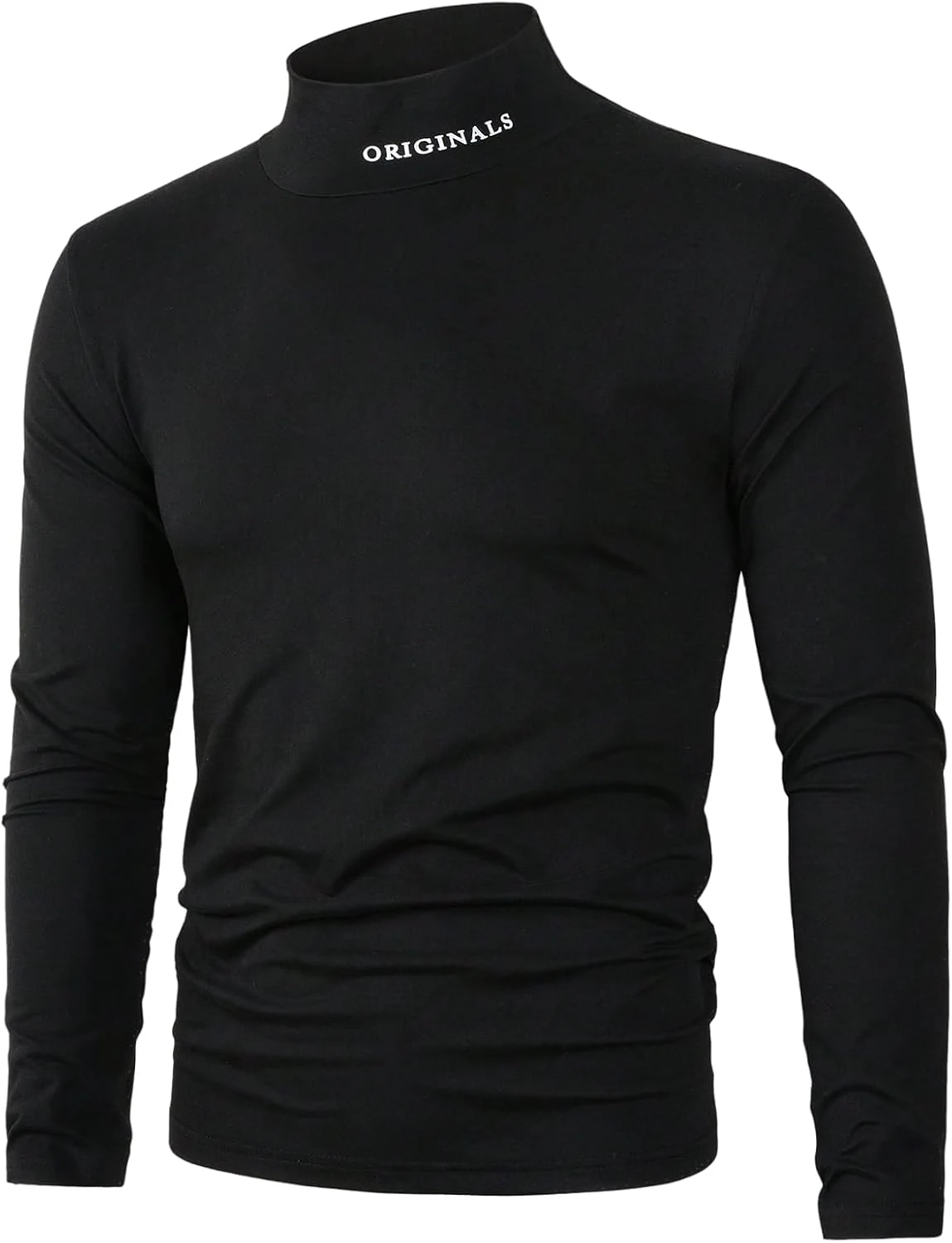 Turtleneck Long Sleeve Shirts Lightweight Slim Fit Pullover Tee by OYOANGLE, photograph 1 of 4