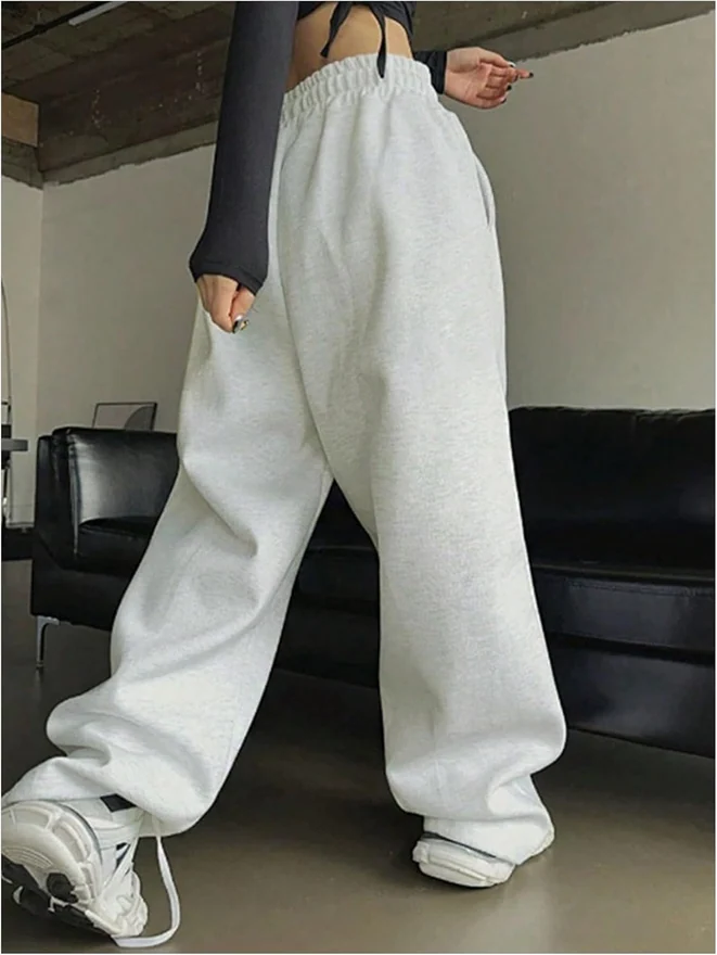 Plus Size Sweatpants Bow Graphic Drawstring Waist Workout by OYOANGLE