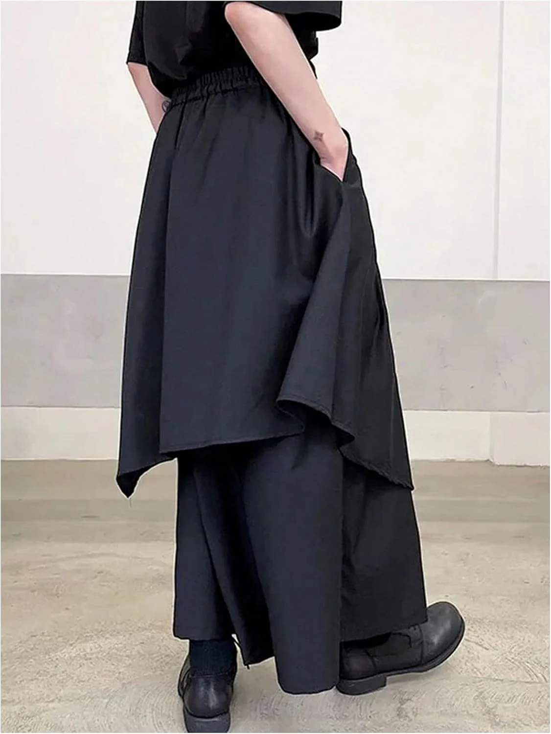 Gothic Skirt Pants Wide Leg Harem Pants Japanese Harajuku Kimono by OYOANGLE, photograph 1 of 1