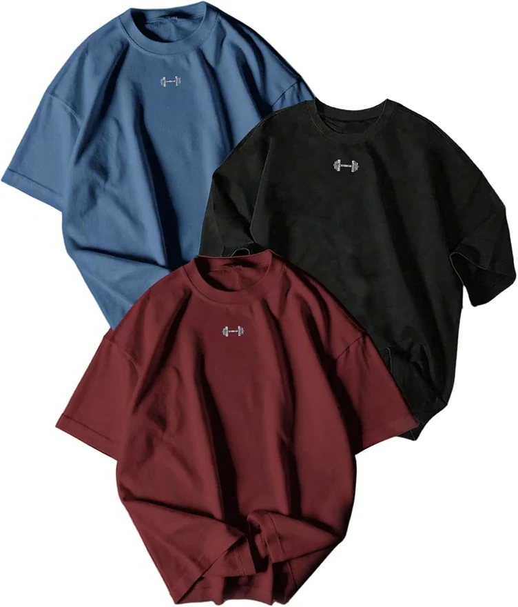 3 Pack Athletic Tee Shirt Crew Neck Short Sleeve Workout Tops by OYOANGLE