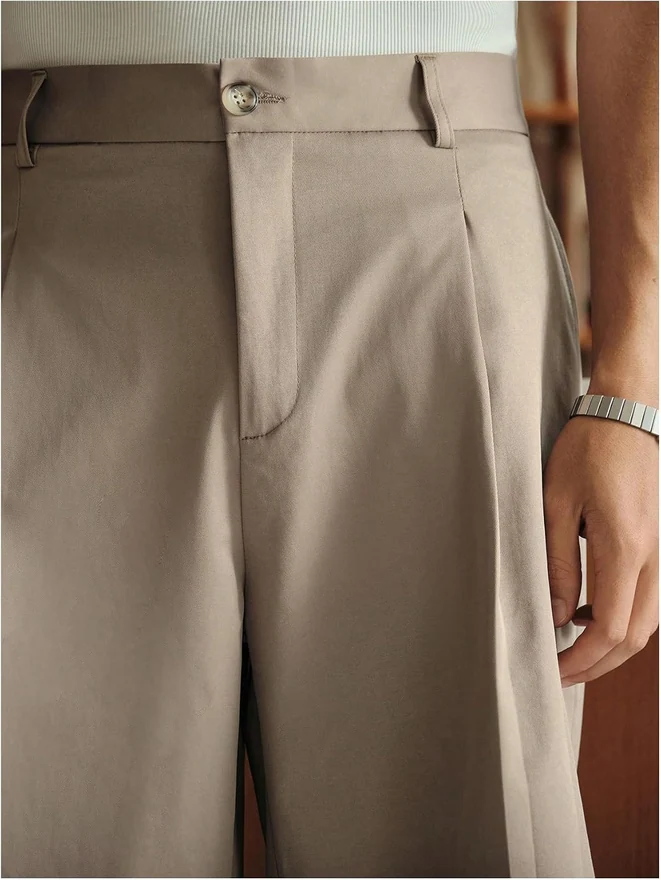 Pleat Front Baggy Shorts Zipper Fly Wide Leg Dress Shorts with by OYOANGLE, photograph 3 of 3