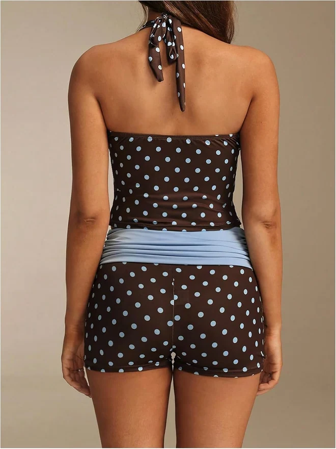 2 Piece Polka Dots Workout Sets Y2k Fall Matching Clothes by OYOANGLE, photograph 2 of 4
