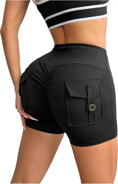 3″ Workout Cargo Shorts with Pocket Army Green in Black