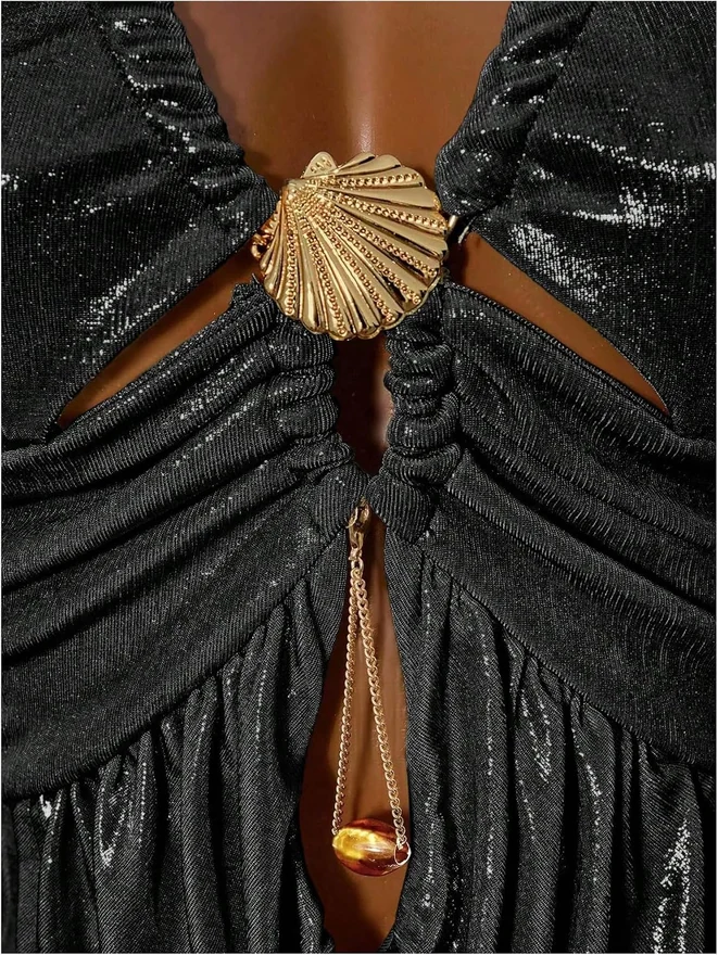 Glitter Criss Cross Halter Mini Bodycon Party Cami Dress by OYOANGLE, photograph 3 of 3