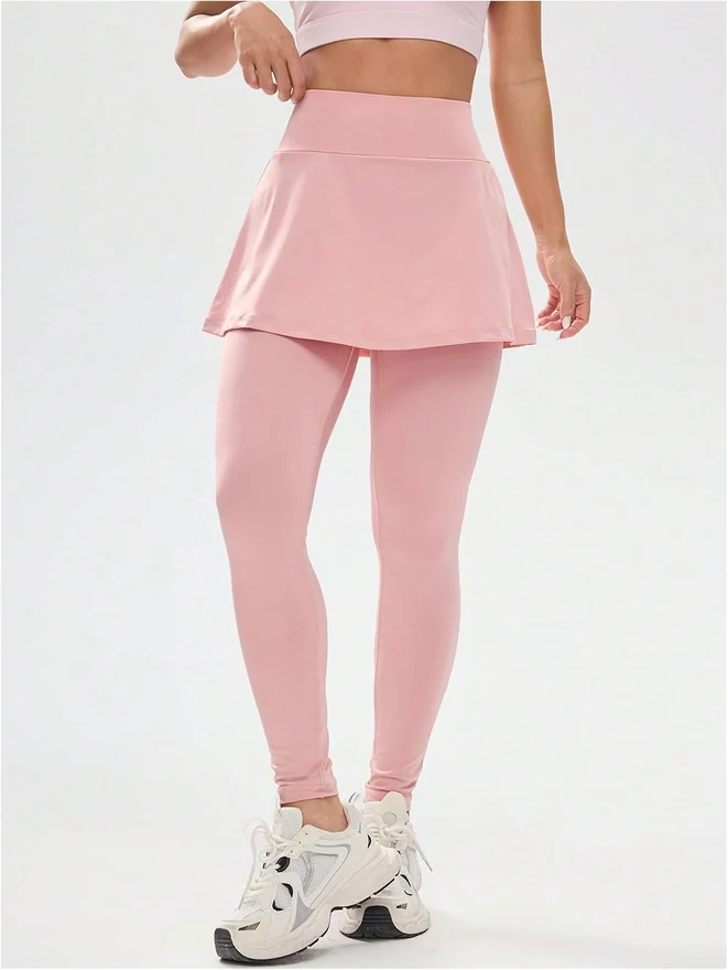 Skirted Leggings with Pockets Pink by OYOANGLE, photograph 2 of 3