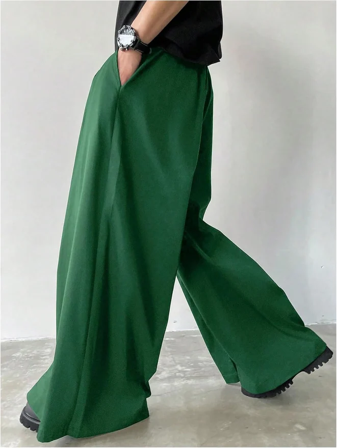 Baggy Dress Pants Wide Leg Pleated Loose Work Trousers by OYOANGLE, photograph 2 of 3