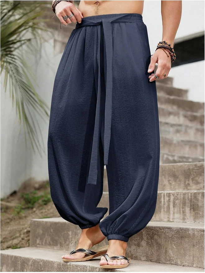 Harem Pants with Pocket Baggy Hippie Loose Fit Elastic Waist by OYOANGLE, photograph 2 of 3