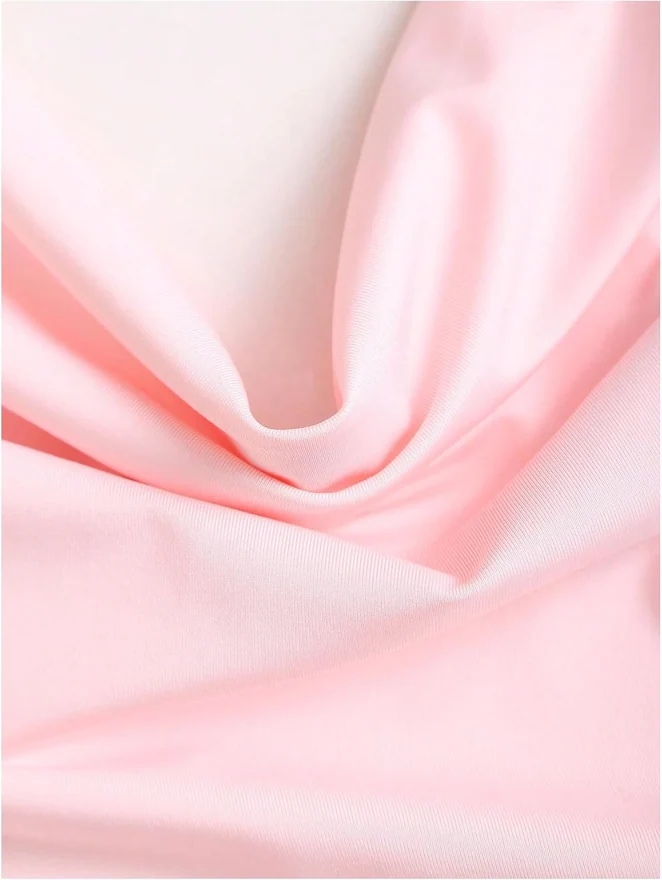 Cowl Neck Ruched Sleeveless Halter Top Pink by OYOANGLE, photograph 3 of 3
