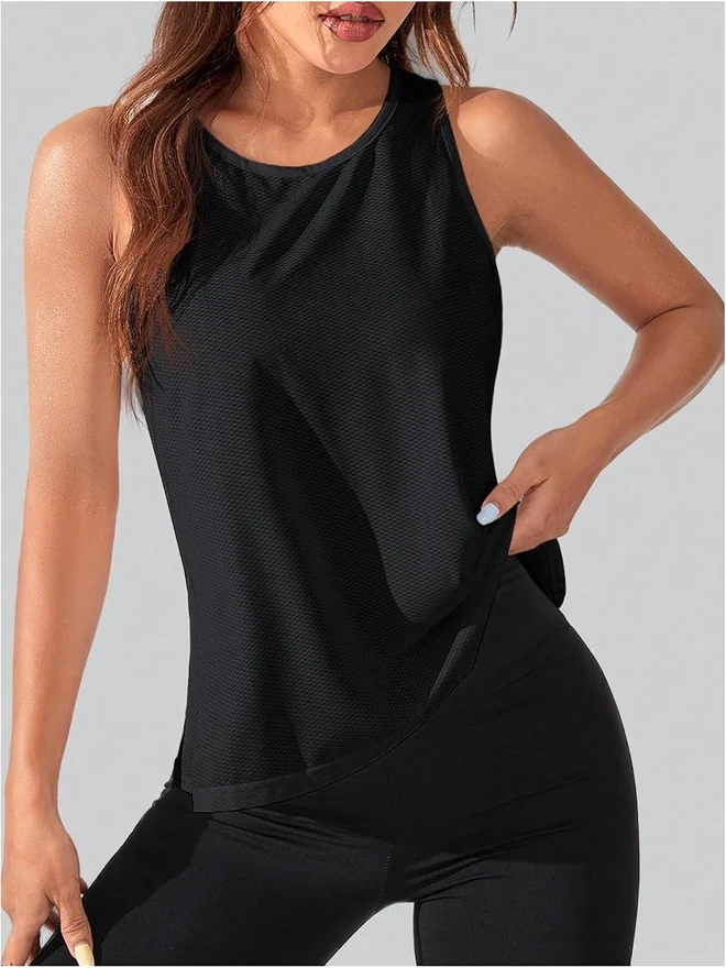 Open Back Workout Tops for Women Backless Athletic Tank Tops by OYOANGLE, photograph 4 of 4