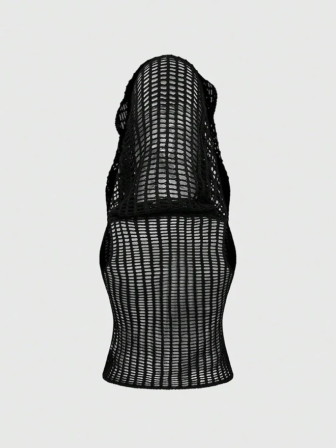 Hollow Out Sleeveless Hooded Sweater Y2K Goth Punk Tops by OYOANGLE