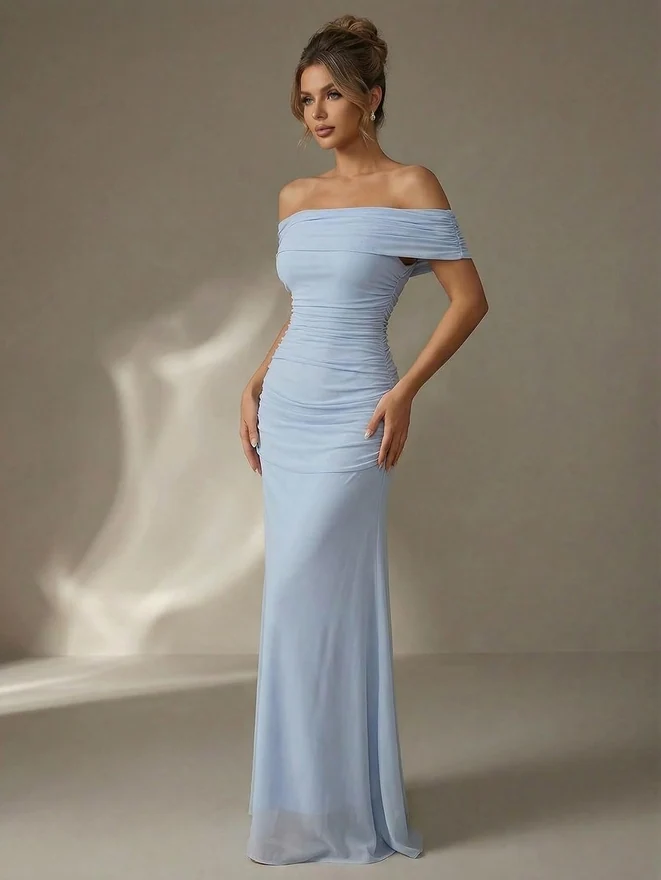 Off The Shoulder Maxi Dress Wedding Guest Dresses by OYOANGLE, photograph 3 of 3