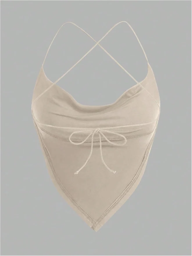 3 Pack Draped Cami Tops Y2K Criss Cross Going Out Tops by OYOANGLE, photograph 4 of 4