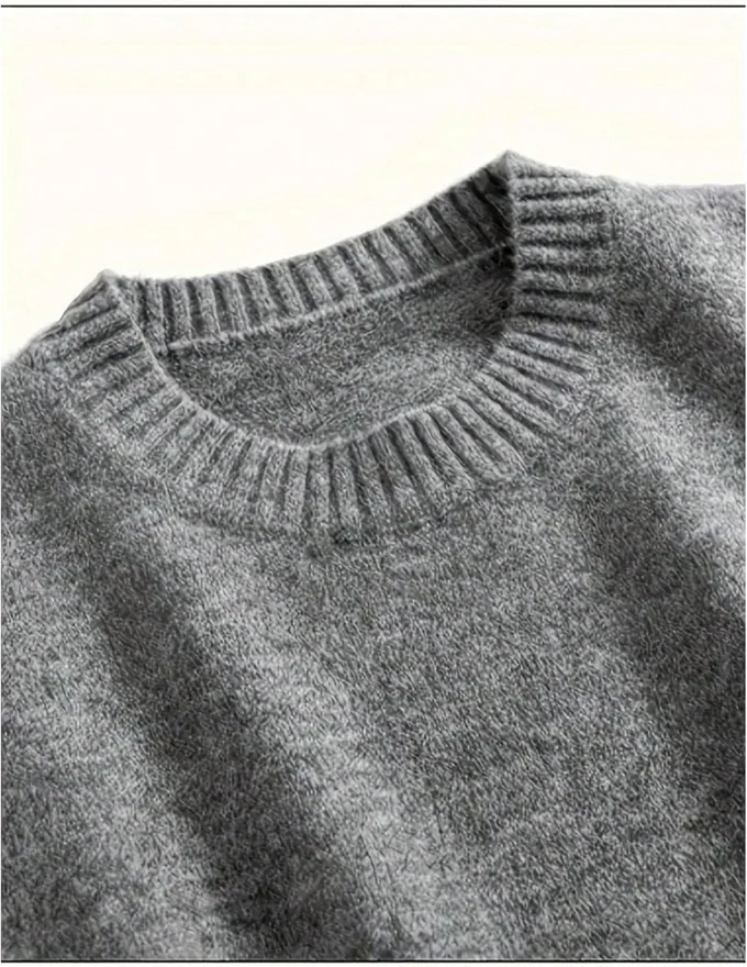 Split Hem Crew Neck Basic Sweater Vest Sleeveless Pullover by OYOANGLE, photograph 2 of 2