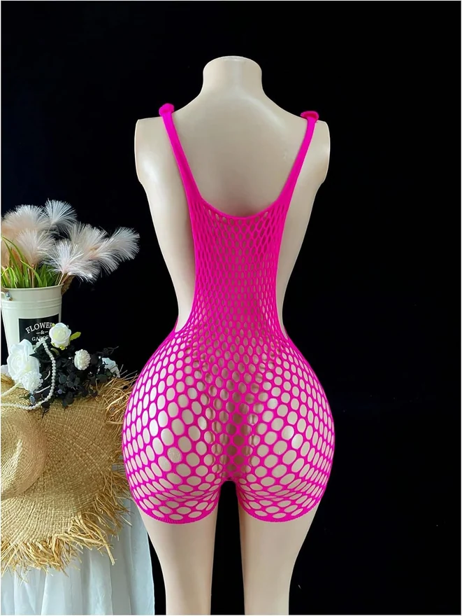 Fishnet Bodysuit Hollow Out Sexy Lingerie Chemise Boudoir by OYOANGLE, photograph 2 of 3