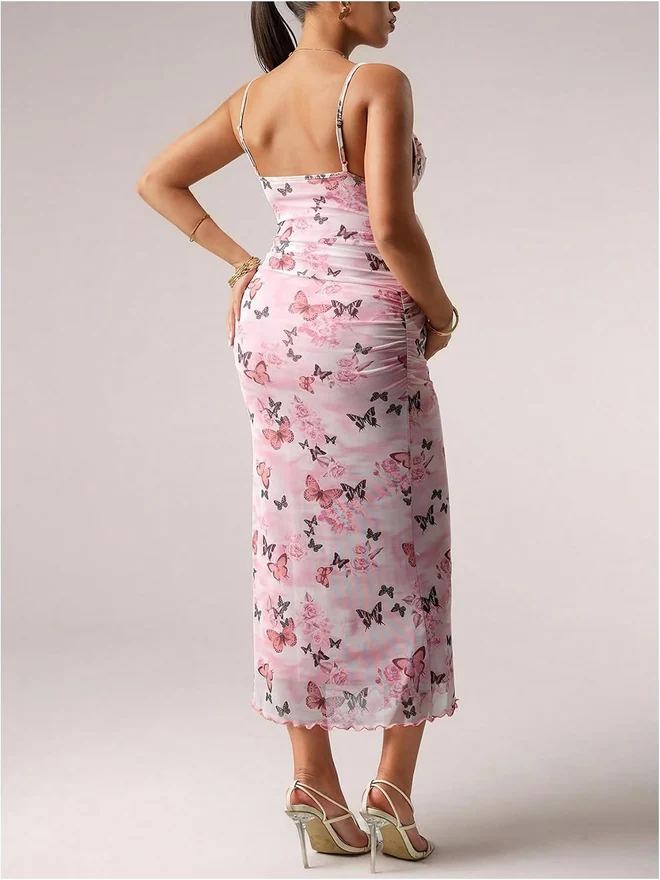 Maternity Dress Butterfly Bodycon Baby Shower Dress by OYOANGLE, photograph 2 of 3