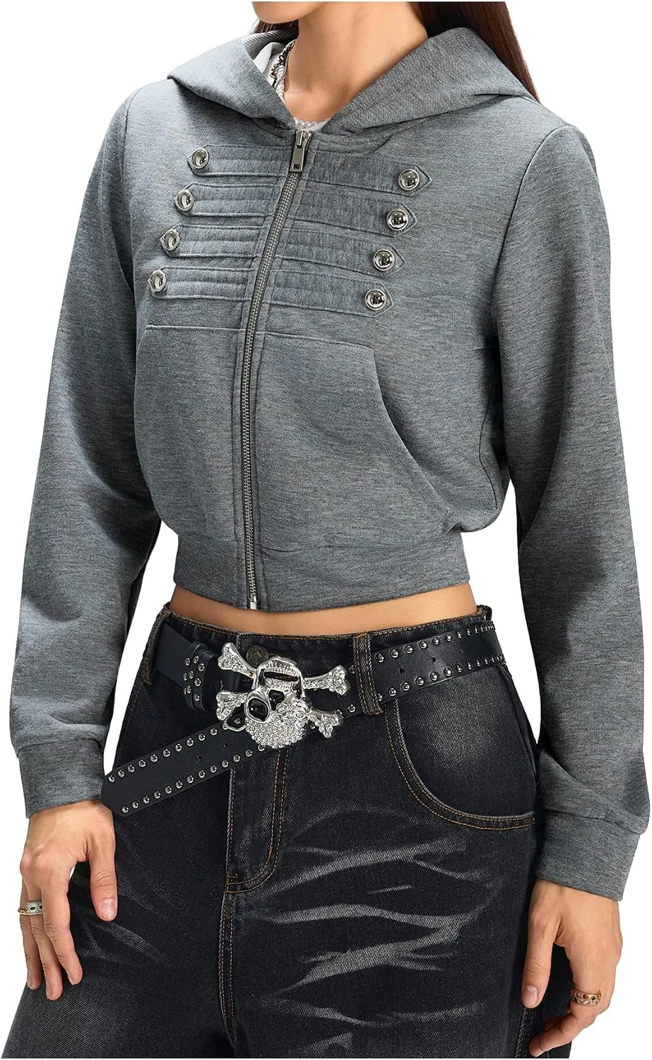 Napoleon Jacket Y2k Zip Up Hoodie Fall Casual Sweatshirt by OYOANGLE, photograph 1 of 4