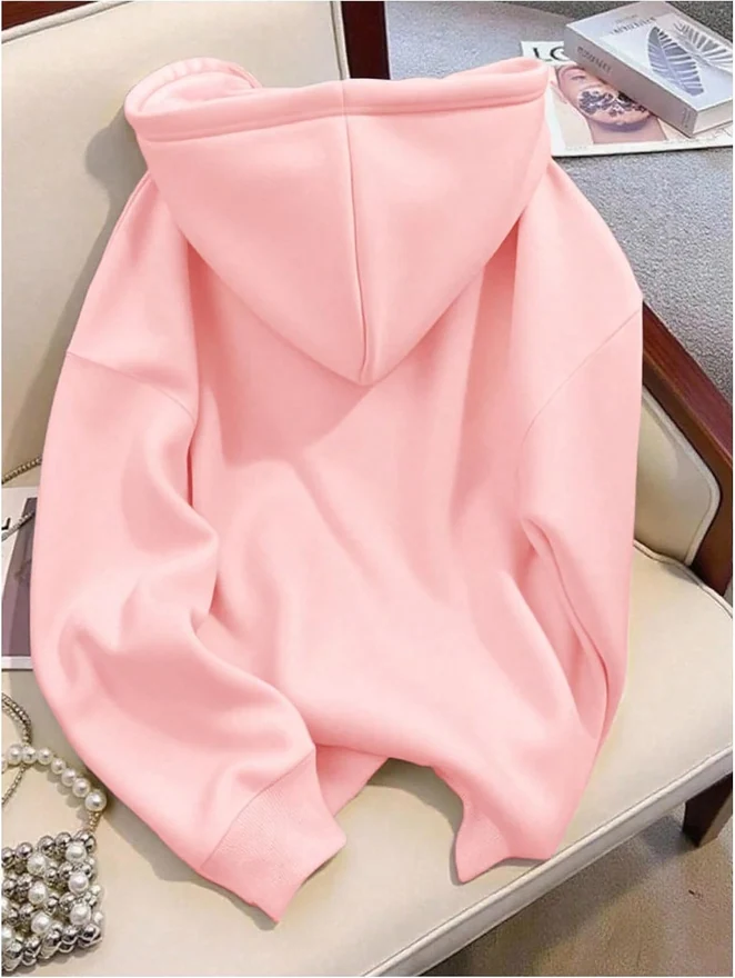 Strawberry Embroidered Zip Up Hoodies Oversized Long Sleeve by OYOANGLE, photograph 2 of 4
