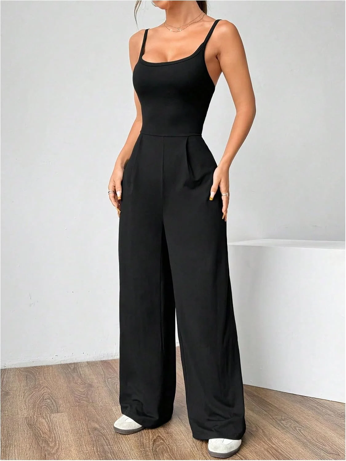 Strappy Backless Jumpsuits Wide Leg One Piece Outfits by OYOANGLE, photograph 1 of 3