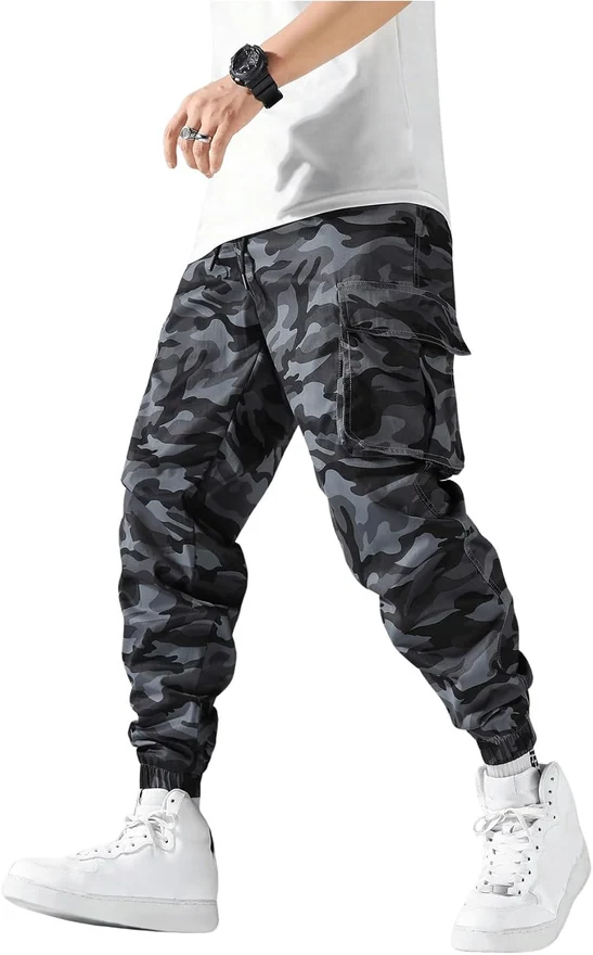 Camo Casual Joggers Pants Streetwear Tapered Pant by OYOANGLE