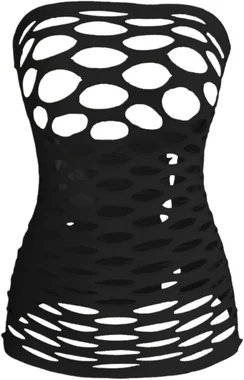 Fishnet Tube Top Strapless Lingerie Black in Black
