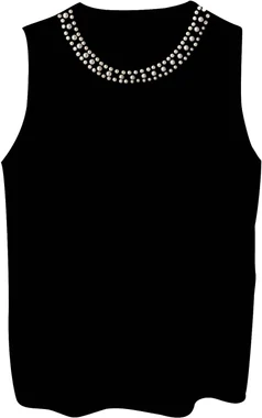 Plus Size Pearl Beaded Sweater Vest Apricot in Black