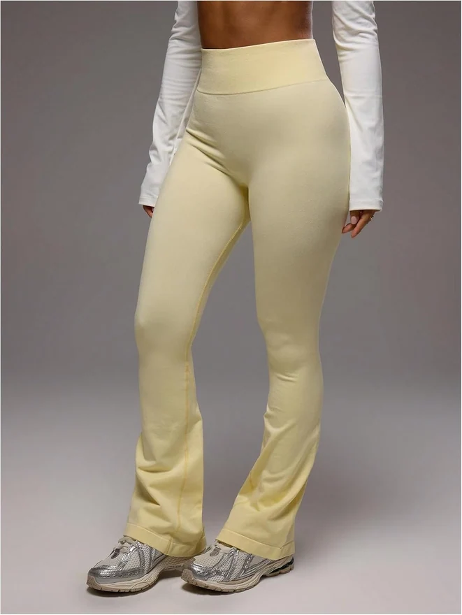 High Waisted Flare Leggings Seamless Athletic Skinny Pants by OYOANGLE, photograph 3 of 3