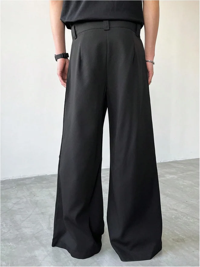 Wide Leg Suit Pants Pleated Business Casual Baggy Dress Trousers by OYOANGLE, photograph 2 of 3