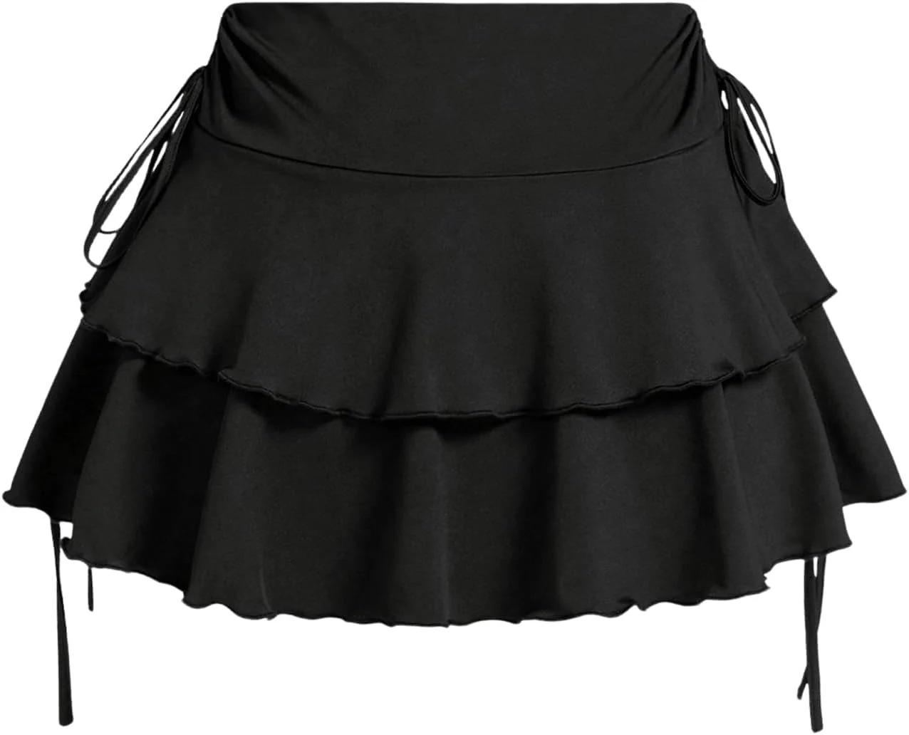 Plus Size High Waisted Y2K A Line Ruffle Skorts Mini Skirt by OYOANGLE, photograph 1 of 4