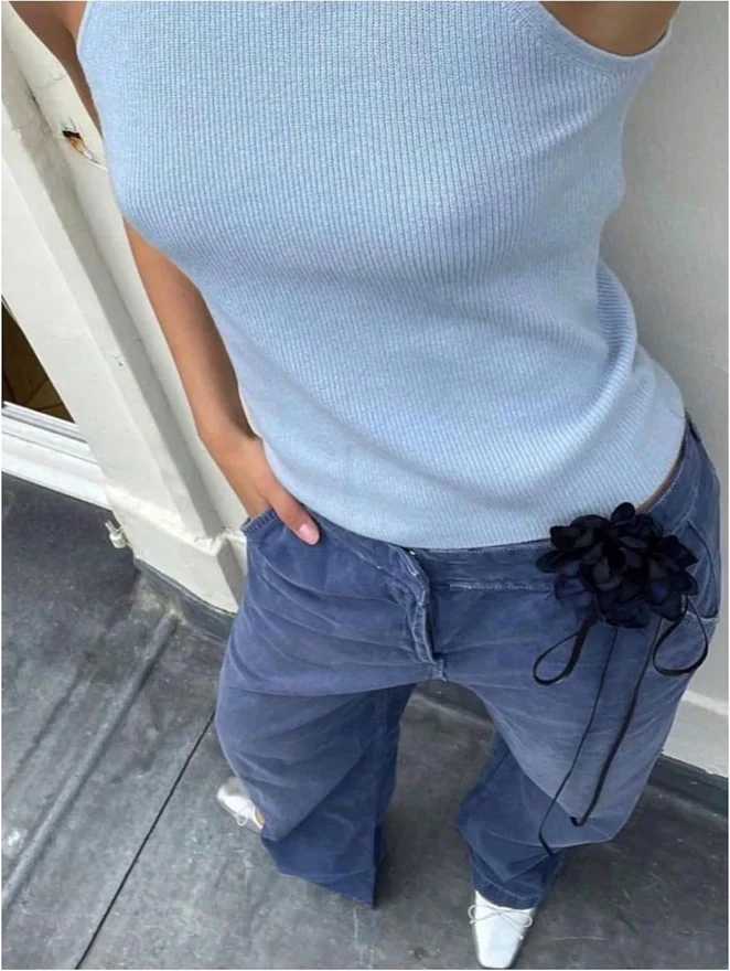 High Neck Sleeveless Sweater Ribbed Lightweight Pullover Knit by OYOANGLE, photograph 2 of 4