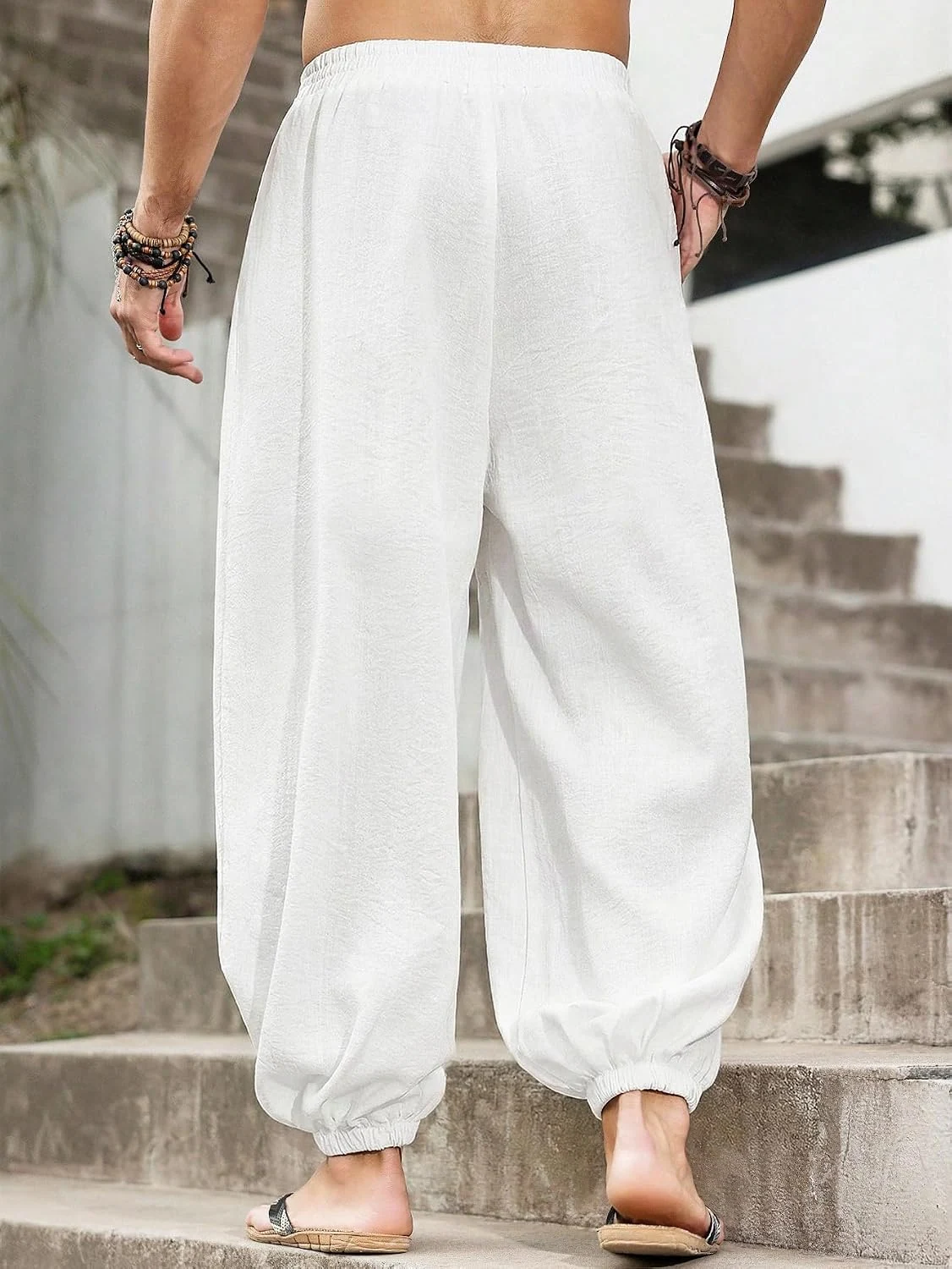 Harem Pants with Pocket Baggy Hippie Loose Fit Elastic Waist by OYOANGLE, photograph 1 of 3