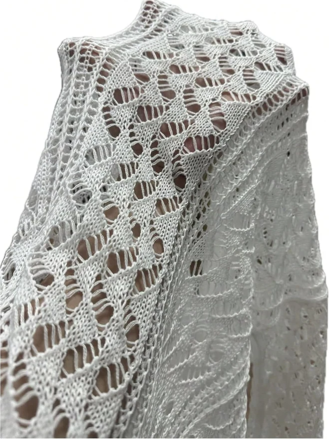 Crochet Cardigans Hollow Out Button Down Sweater Knit Tops by OYOANGLE, photograph 4 of 4