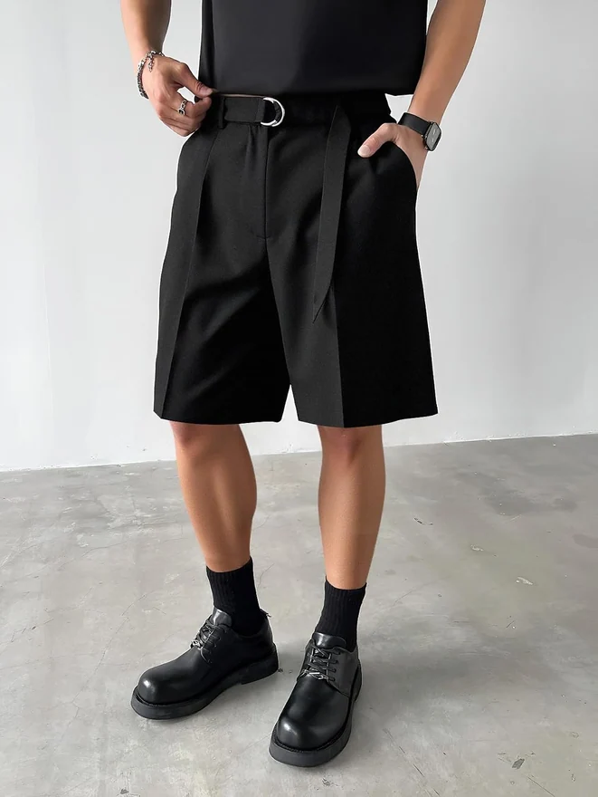 Summer Pleated Dress Shorts Casual Golf Shorts Loose Jorts by OYOANGLE, photograph 4 of 4
