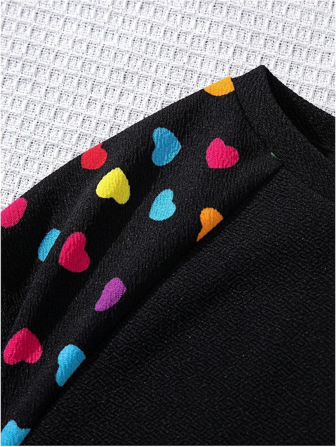Girl's Heart Print Sweatshirts Cute Pullover Top Fashion Trendy by OYOANGLE, photograph 3 of 4