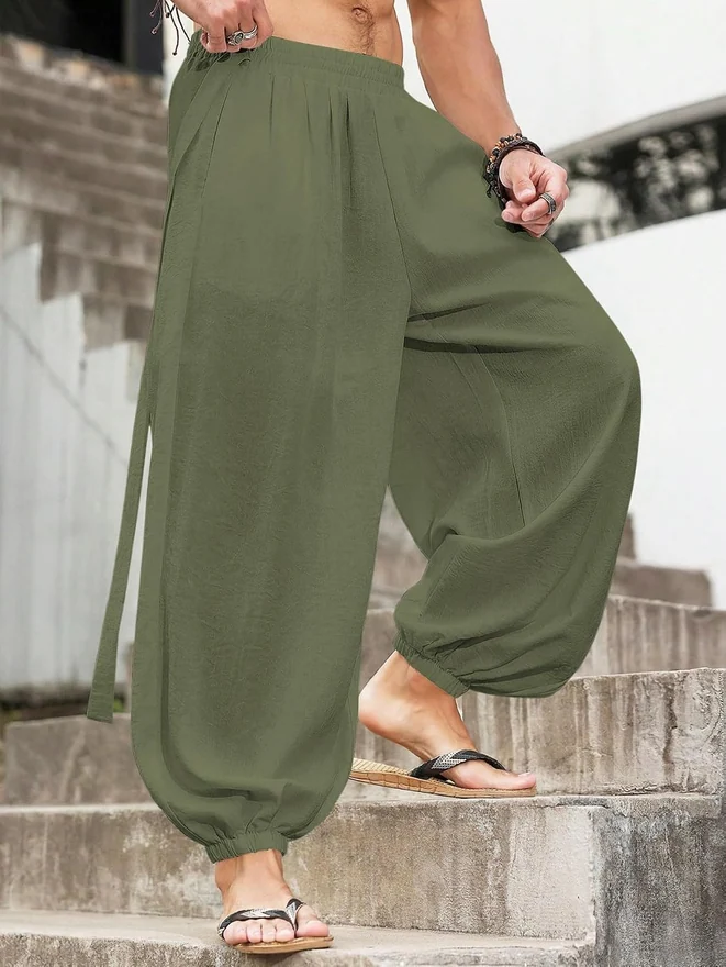 Harem Pants with Pocket Baggy Hippie Loose Fit Elastic Waist by OYOANGLE, photograph 2 of 3