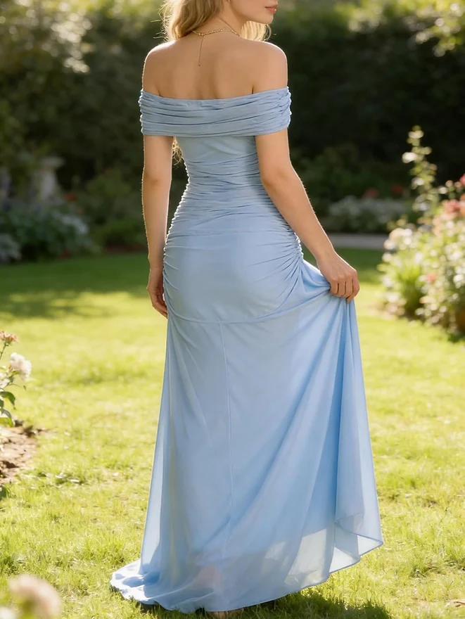 Off The Shoulder Maxi Dress Wedding Guest Dresses by OYOANGLE, photograph 2 of 3