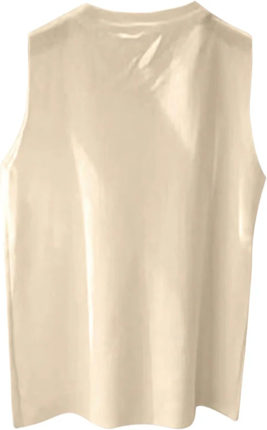 Plus Size Pearl Beaded Sweater Vest Apricot by OYOANGLE, photograph 3 of 3