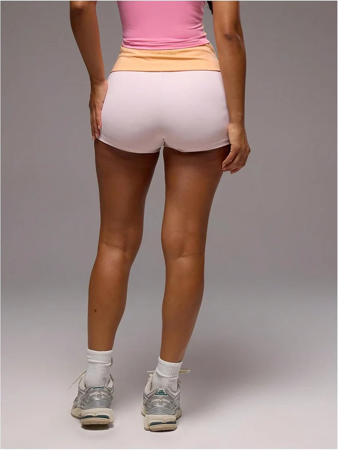 High Waisted Tummy Control Booty Biker Shorts Color Block by OYOANGLE, photograph 2 of 4