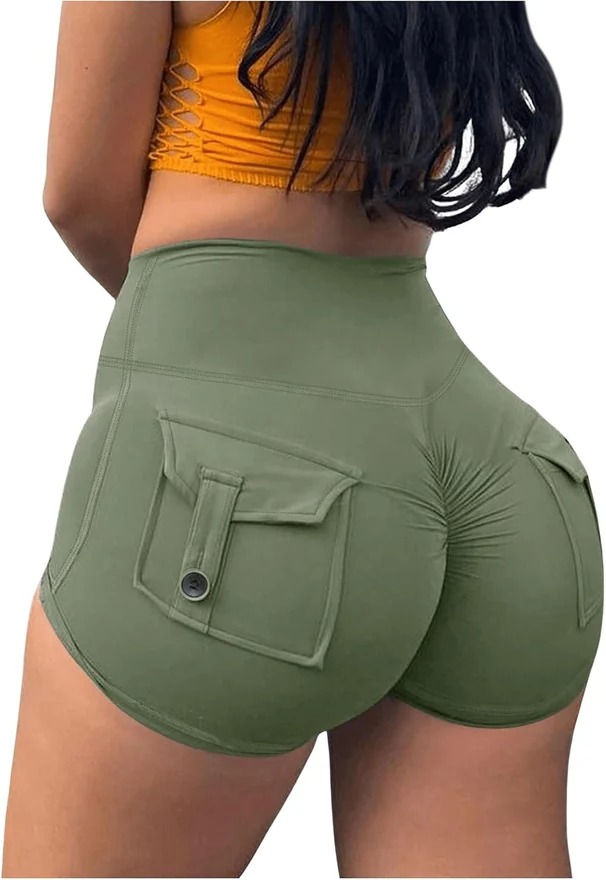 3″ Workout Cargo Shorts with Pocket Army Green by OYOANGLE