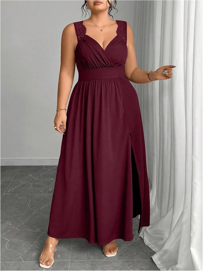 Plus Size Formal Evening Maxi Dress Wedding Guest Party by OYOANGLE, photograph 3 of 3