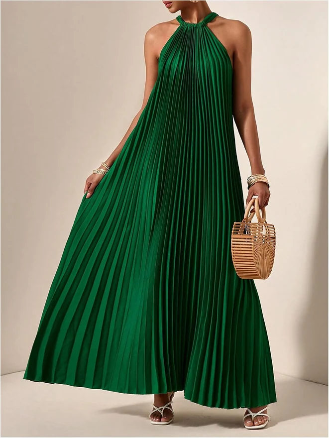 Summer Long Maxi Dress Wedding Guest Party Vacation Dress by OYOANGLE, photograph 4 of 4