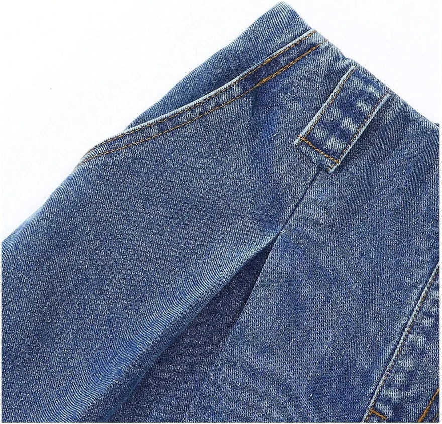 Girl's Pleated Baggy Jeans Vintage High Waisted Wide Leg Denim by OYOANGLE, photograph 3 of 3