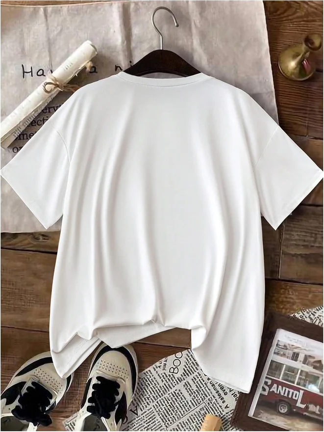 Bow Graphic Short Sleeve T Shirts Crew Neck Summer Tee Shirts by OYOANGLE