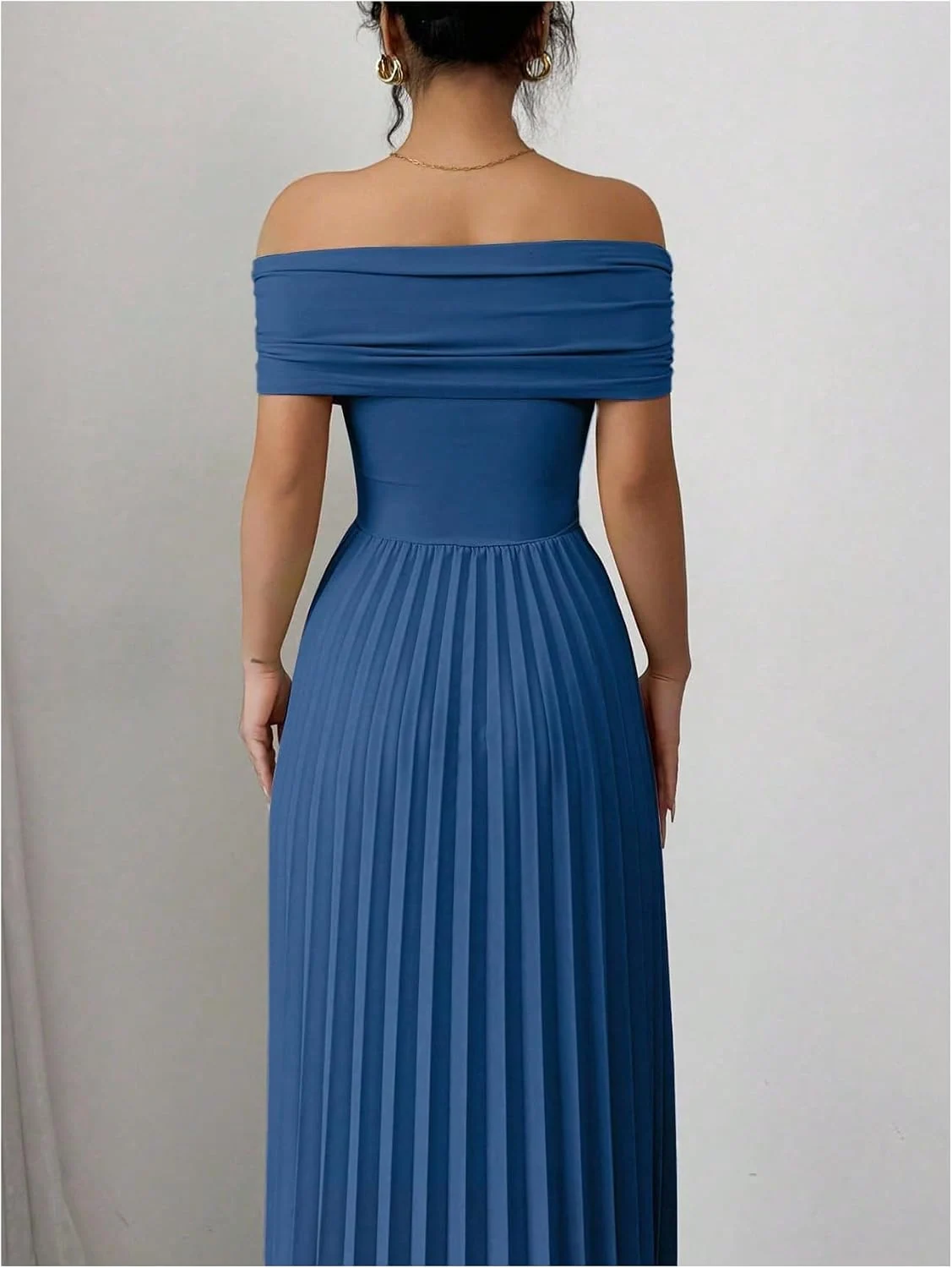 Off The Shoulder Dress Cinched Waist Wedding Guest Dresses by OYOANGLE, photograph 1 of 3