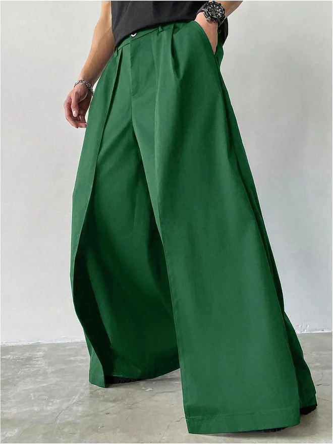 Baggy Dress Pants Wide Leg Pleated Loose Work Trousers by OYOANGLE, photograph 3 of 3
