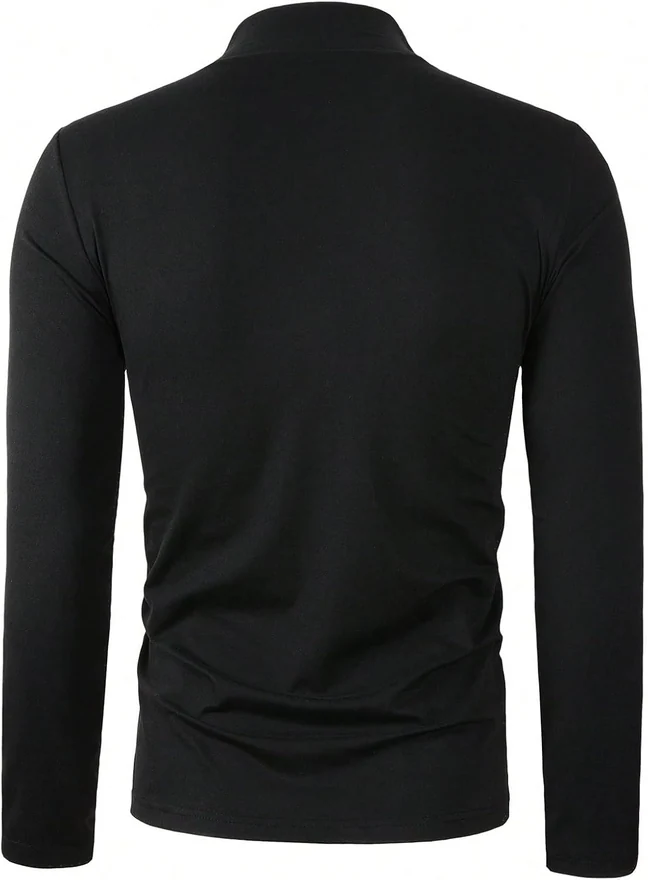 Turtleneck Long Sleeve Shirts Lightweight Slim Fit Pullover Tee by OYOANGLE, photograph 2 of 4
