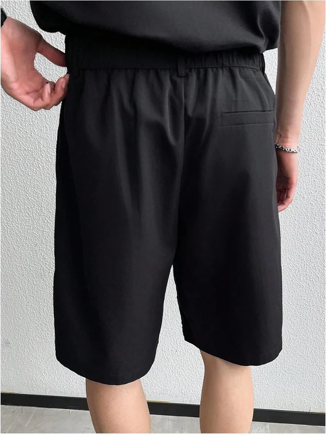 Classic Pleat Front Golf Shorts Zipper Fly Casual Shorts by OYOANGLE, photograph 3 of 4