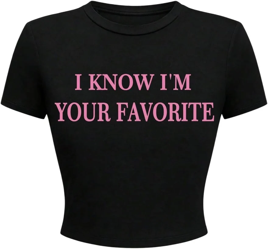 Plus Size Y2K Graphic Short Sleeve Cropped Tees Black by OYOANGLE